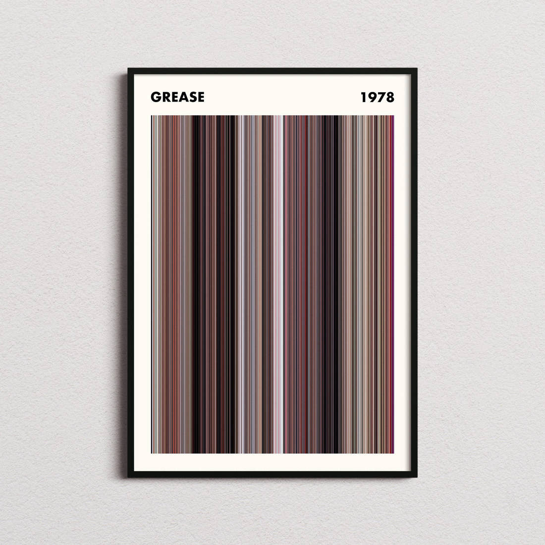 Grease Movie Barcode Poster - Simplified