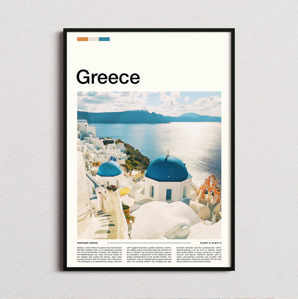 Greece - Blue Domed Churches - Travel Print