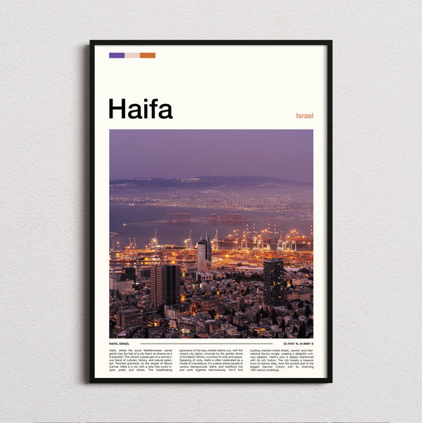 Haifa - Purple Sky Over The City - Travel Print