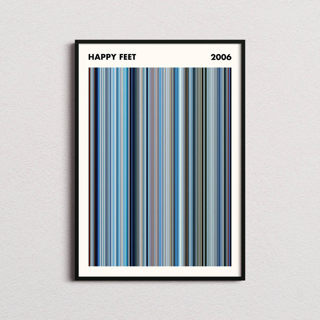 Happy Feet Movie Barcode Poster - Simplified