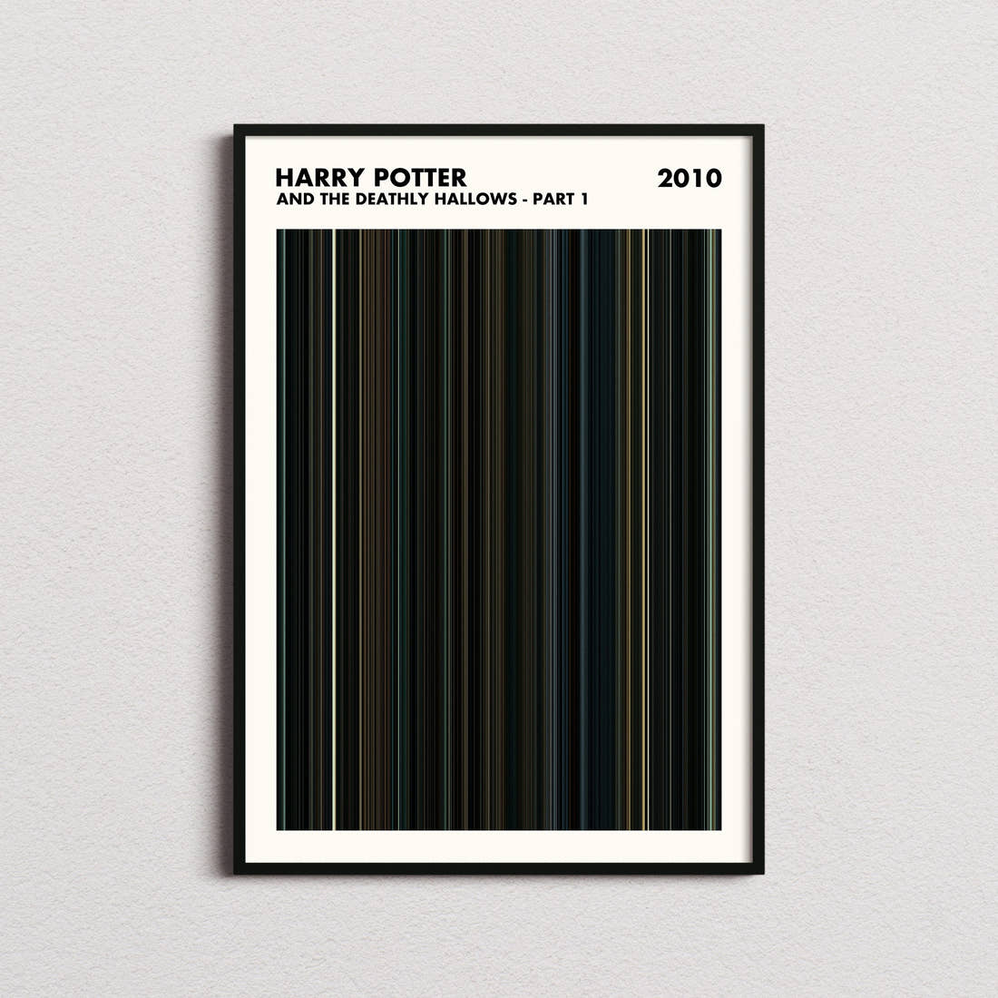 Harry Potter and the Deathly Hallows Part 1 Movie Barcode Poster - Simplified