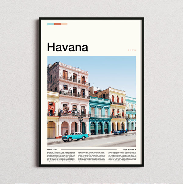 Havana - Colourful Colonial Buildings - Travel Print
