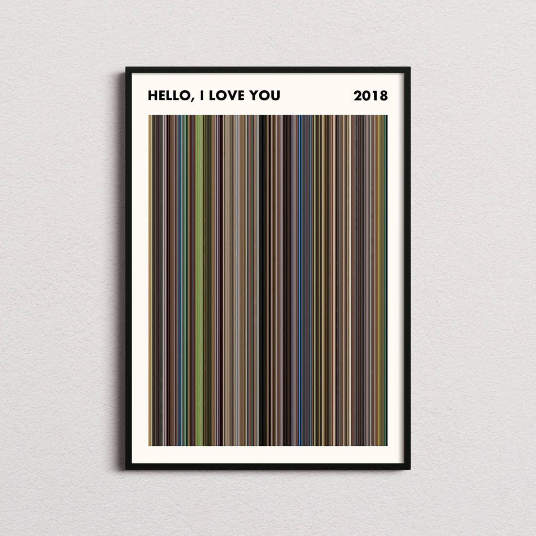 Hello, I Love You Movie Barcode Poster - Simplified
