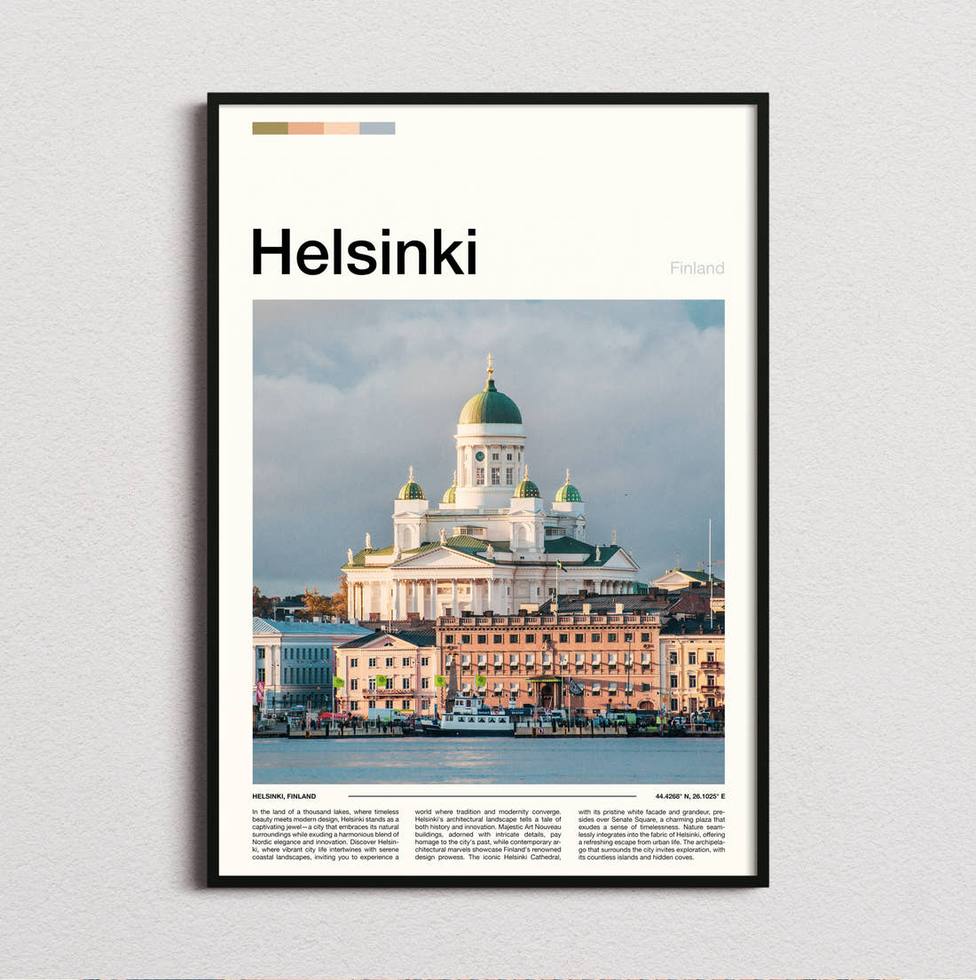 Helsinki Domed Cathedral Travel Print framed and photographed straight on