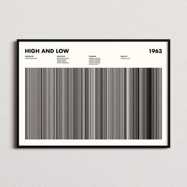 High and Low Movie Barcode Poster