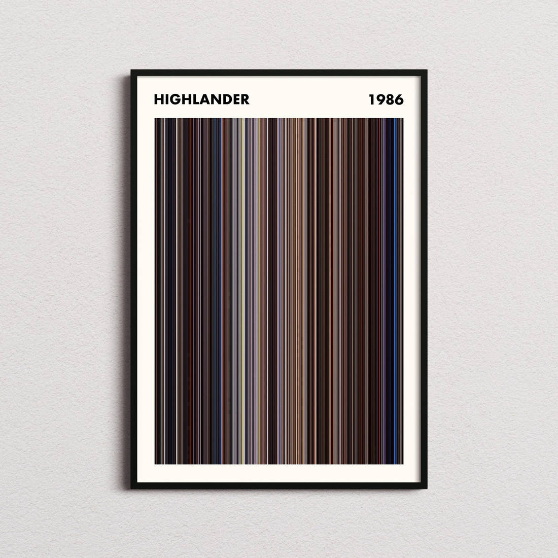 Highlander Movie Barcode Poster - Simplified