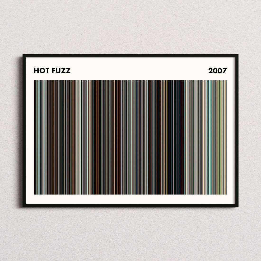 Hot Fuzz Movie Barcode Poster - Simplified