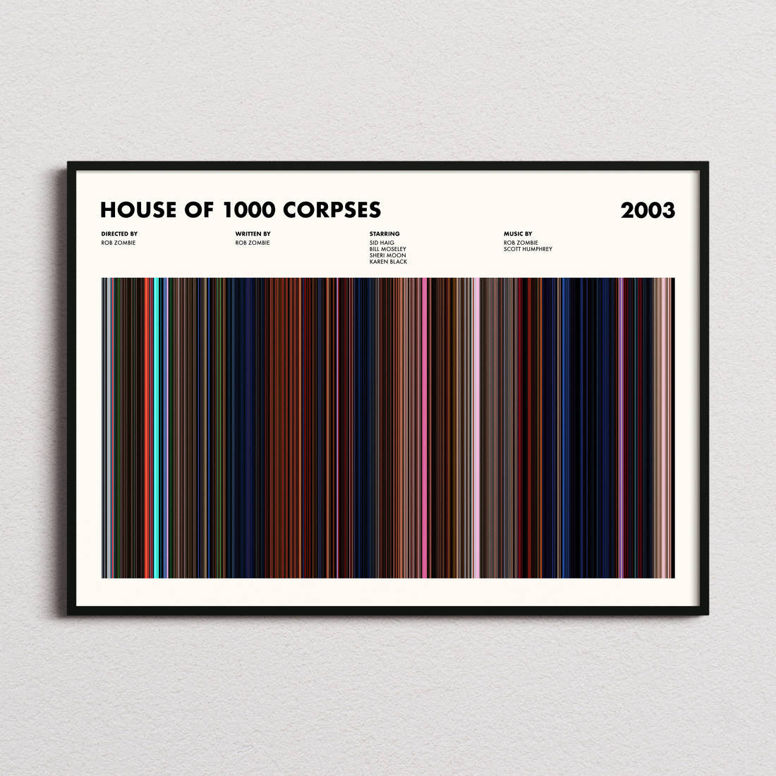 House of 1000 Corpses Movie Barcode Poster