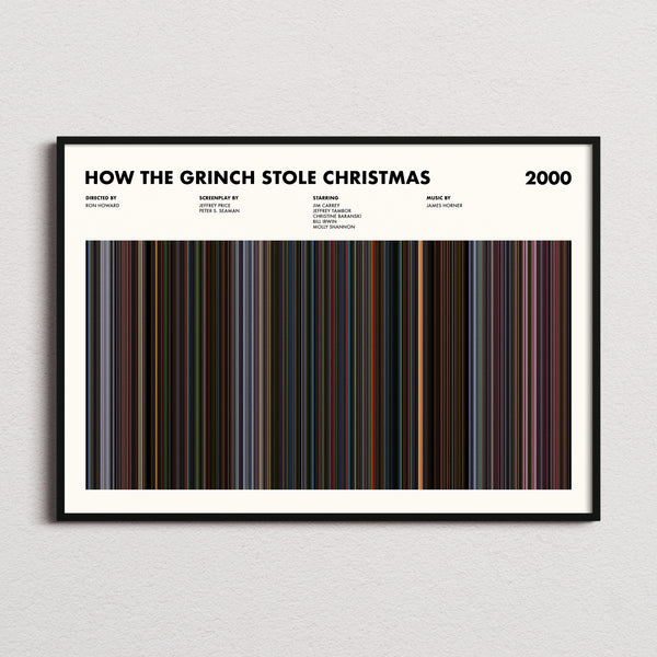 How the Grinch Stole Christmas Movie Barcode Poster