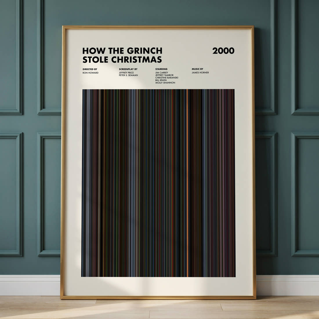 How the Grinch Stole Christmas Movie Barcode Poster