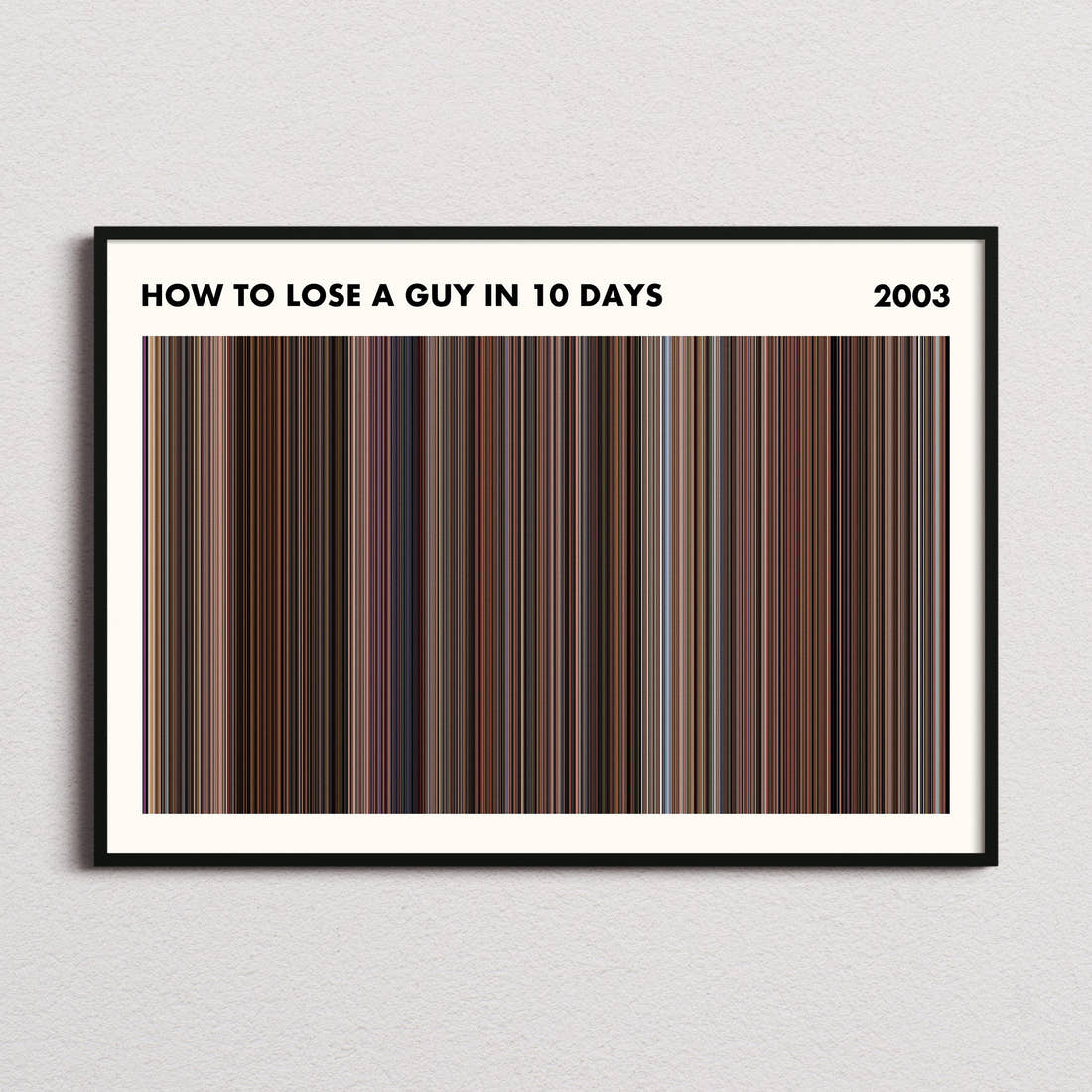 How to Lose a Guy in 10 Days Movie Barcode Poster - Simplified