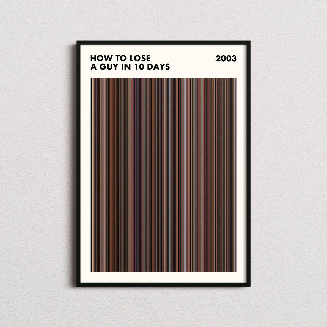 How to Lose a Guy in 10 Days Movie Barcode Poster - Simplified