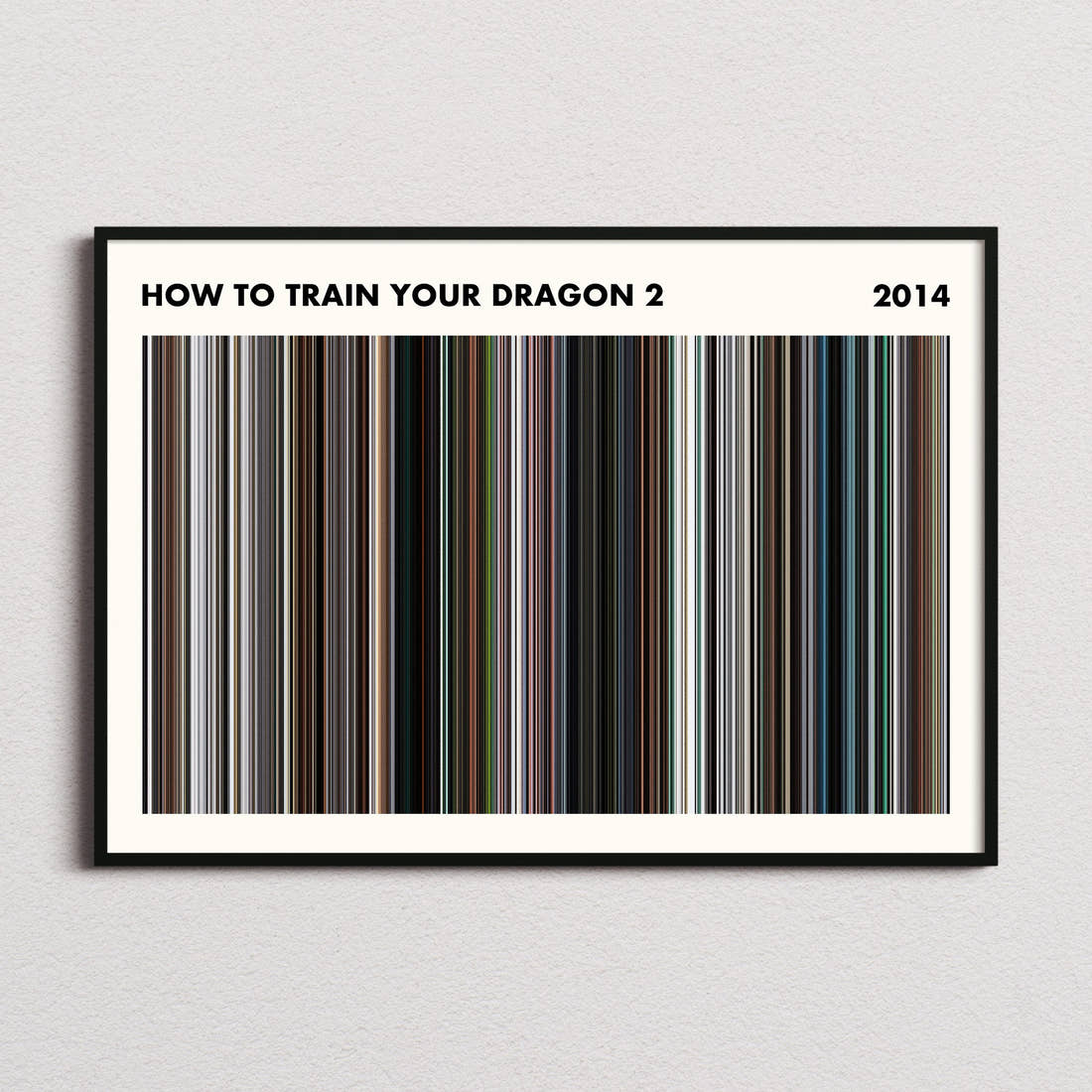 How to Train Your Dragon 2 Movie Barcode Poster - Simplified