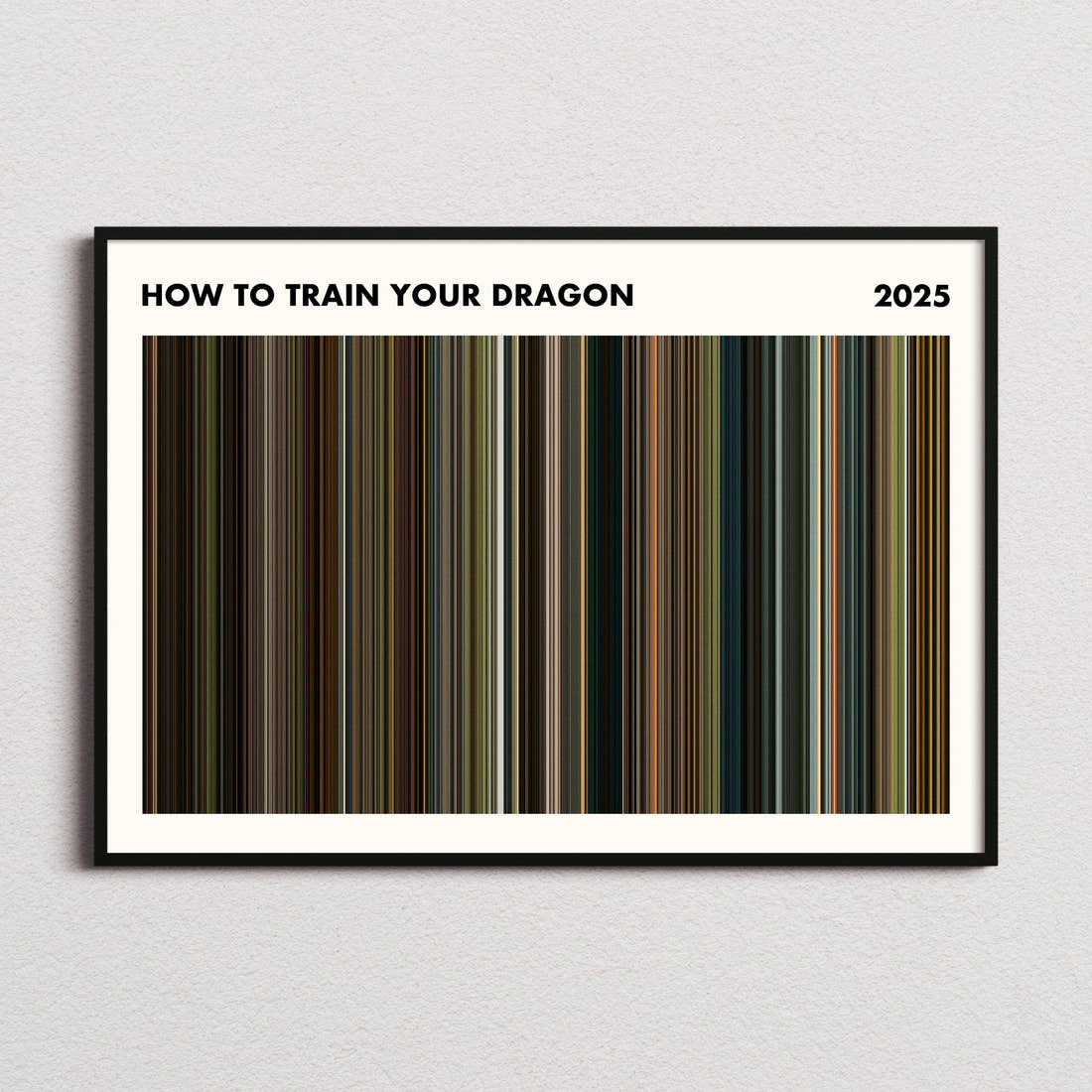 How to Train Your Dragon (2025) Movie Barcode Poster - Simplified