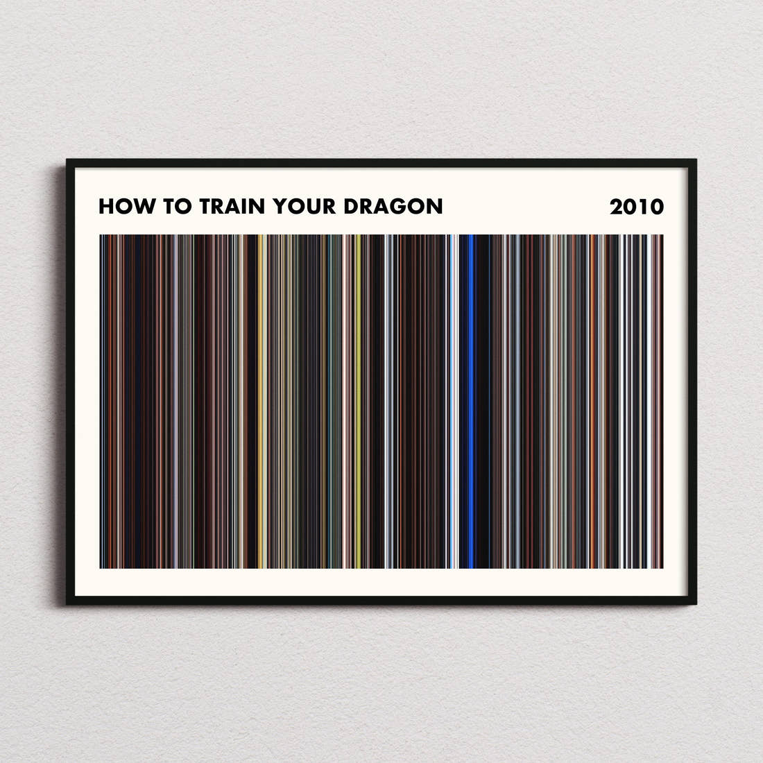 How to Train Your Dragon Movie Barcode Poster - Simplified