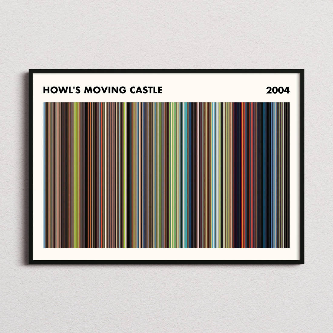 Howl's Moving Castle Movie Barcode Poster - Simplified