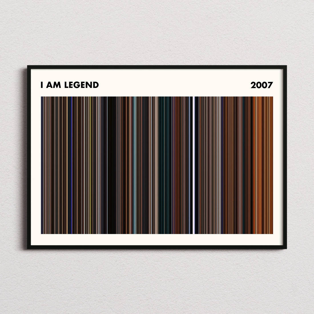 I Am Legend Movie Barcode Poster - Simplified