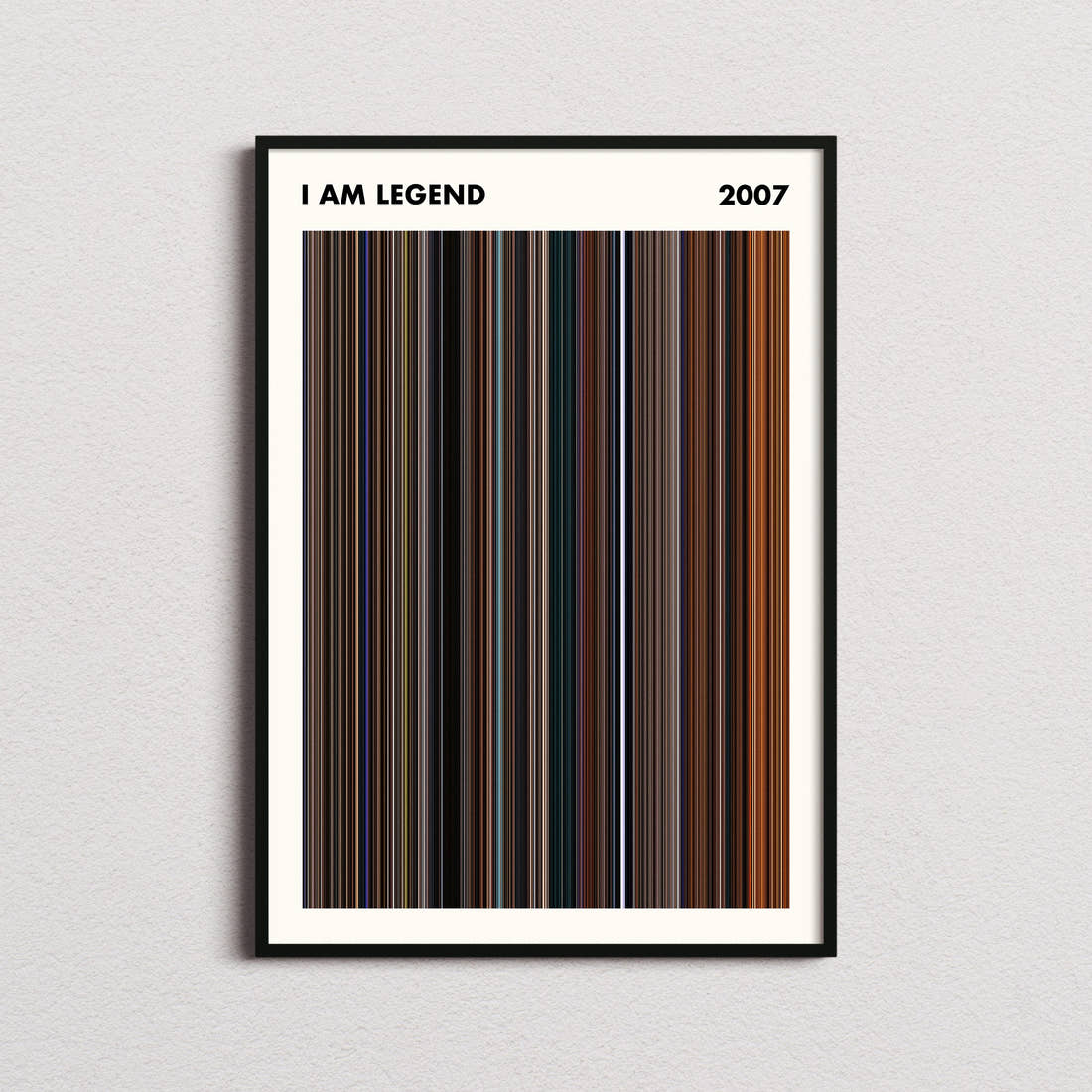 I Am Legend Movie Barcode Poster - Simplified