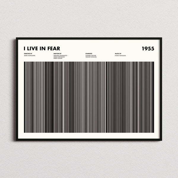 I Live in Fear Movie Barcode Poster