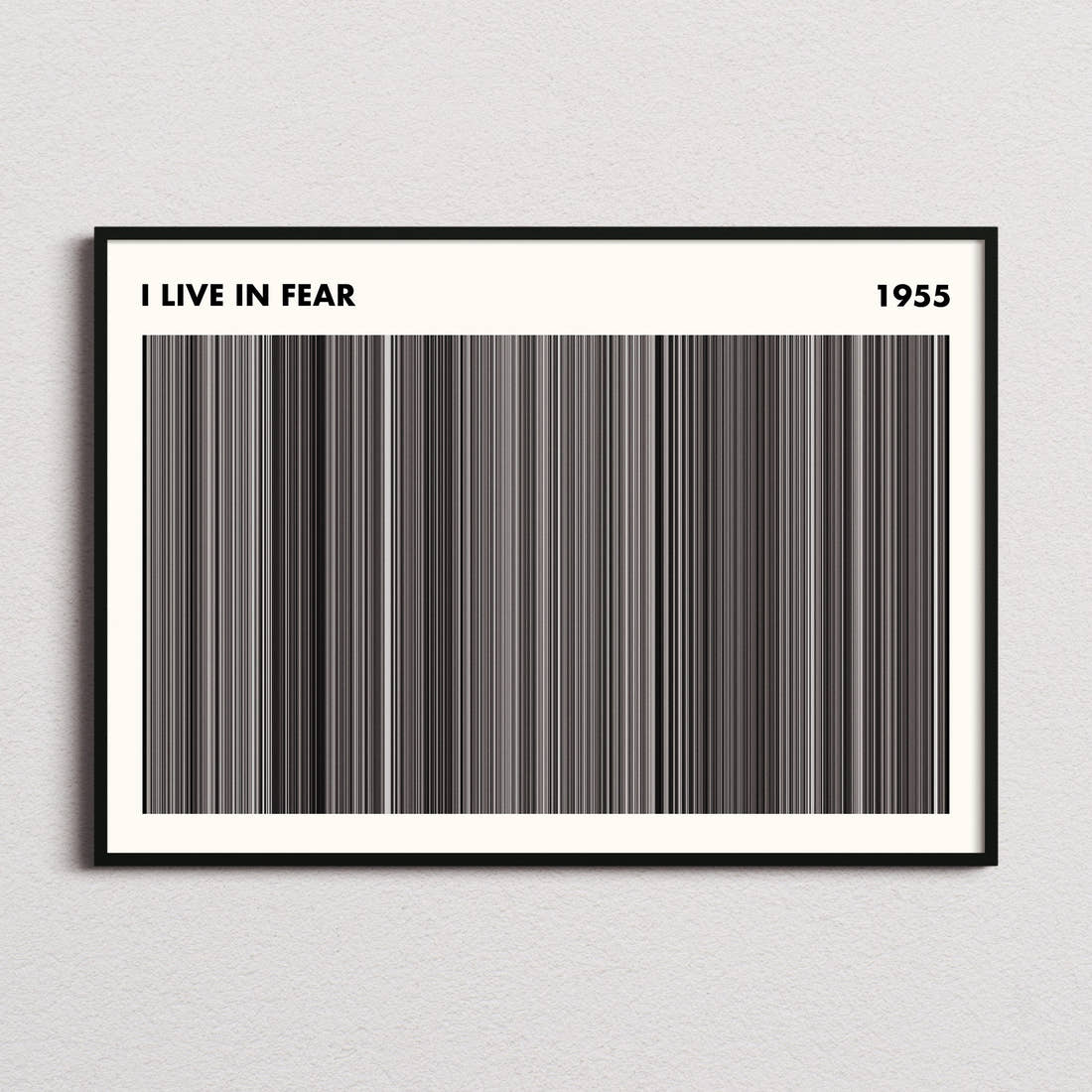 I Live in Fear Movie Barcode Poster - Simplified