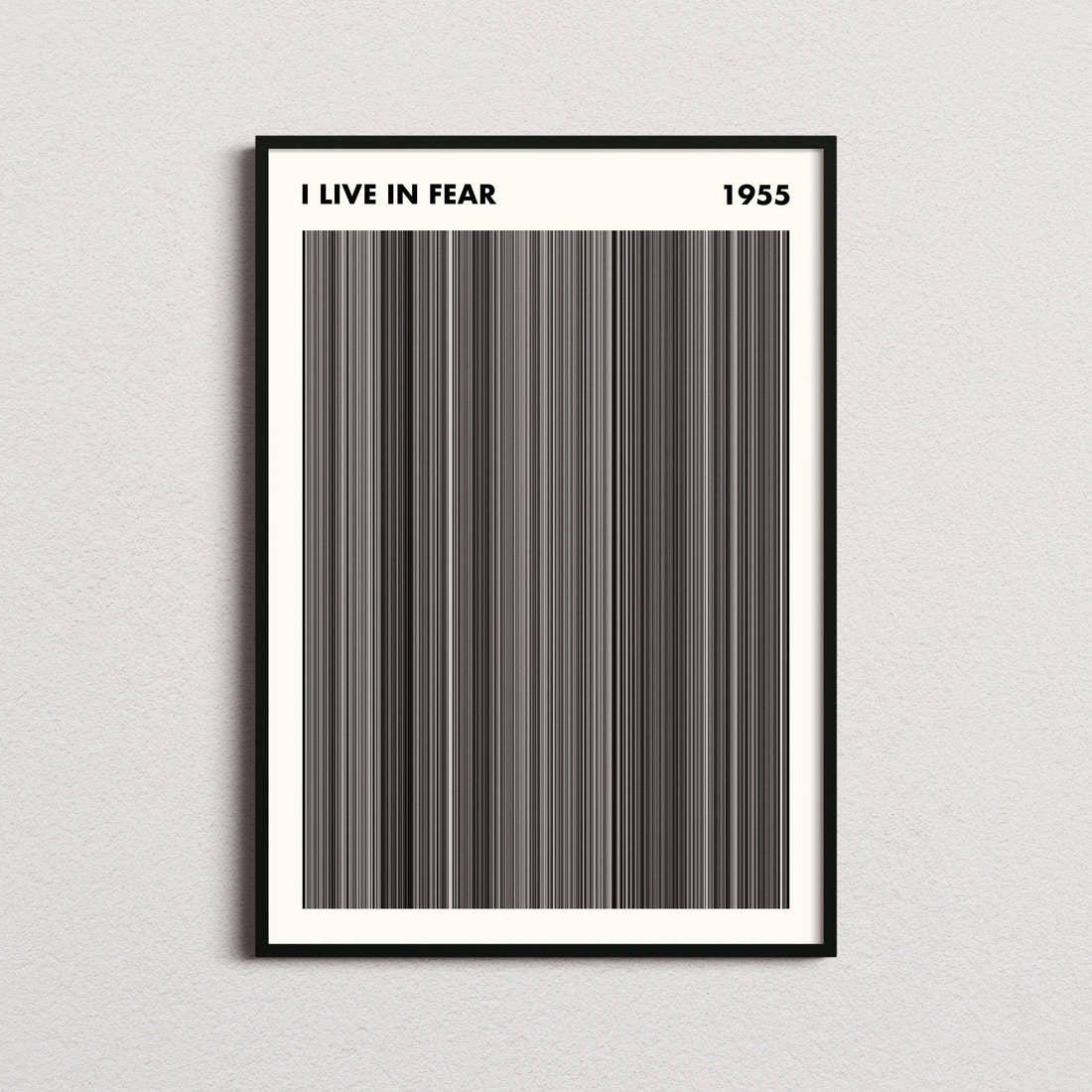 I Live in Fear Movie Barcode Poster - Simplified
