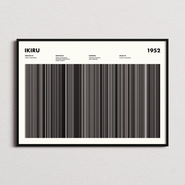 Ikiru Movie Barcode Poster