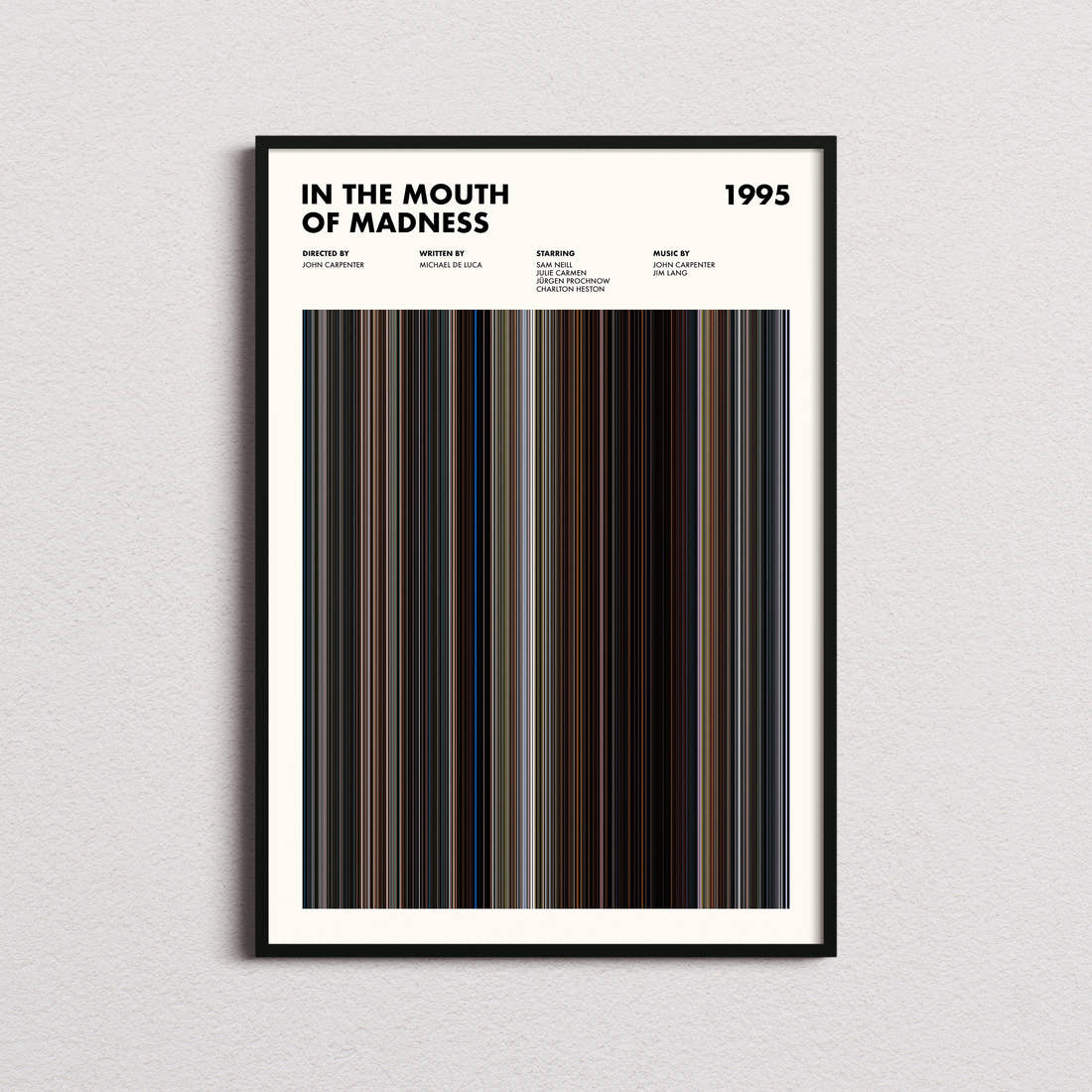 In the Mouth of Madness Movie Barcode Poster