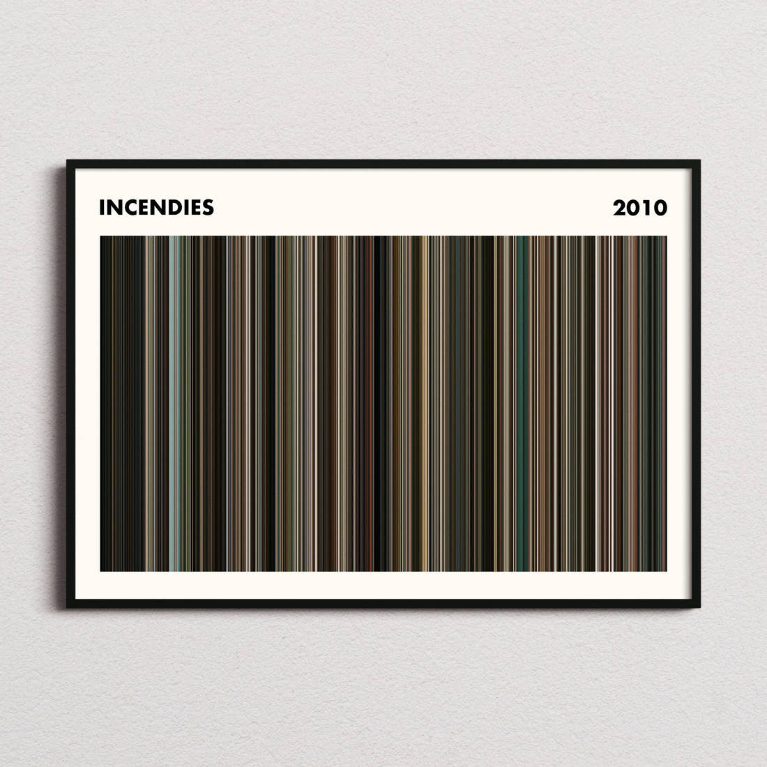 Incendies Movie Barcode Poster - Simplified
