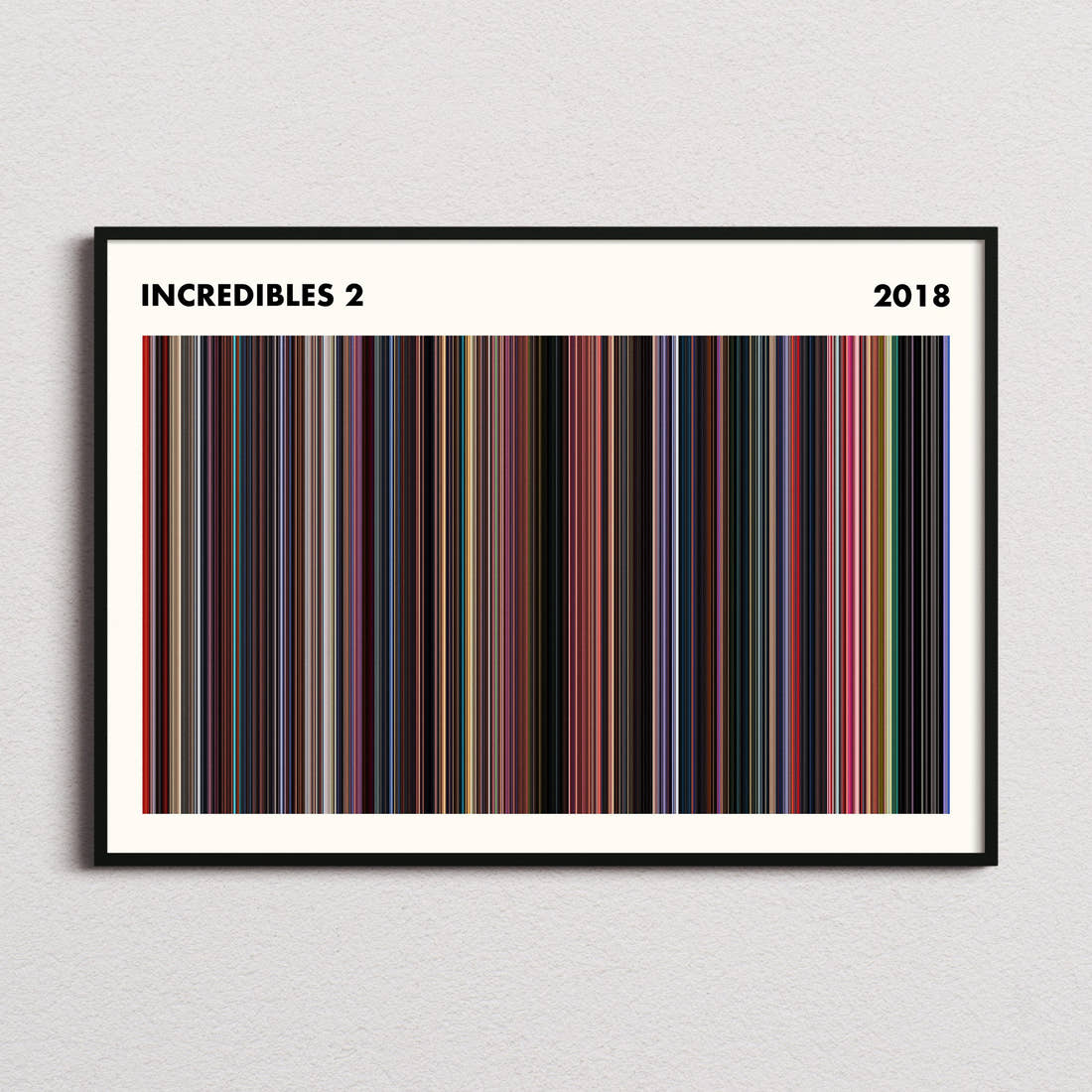 Incredibles 2 Movie Barcode Poster - Simplified