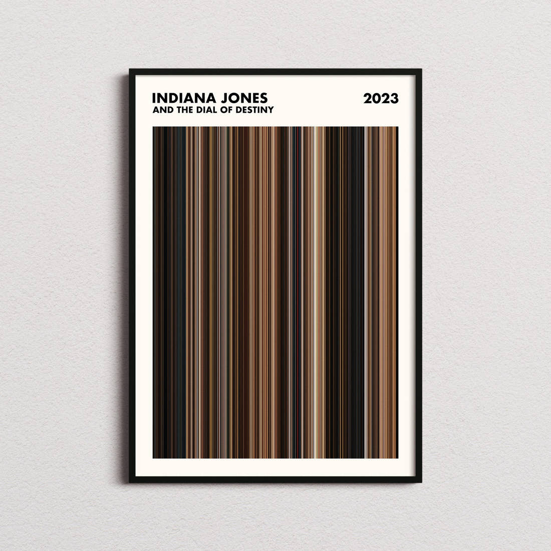 Indiana Jones and the Dial of Destiny Movie Barcode Poster - Simplified