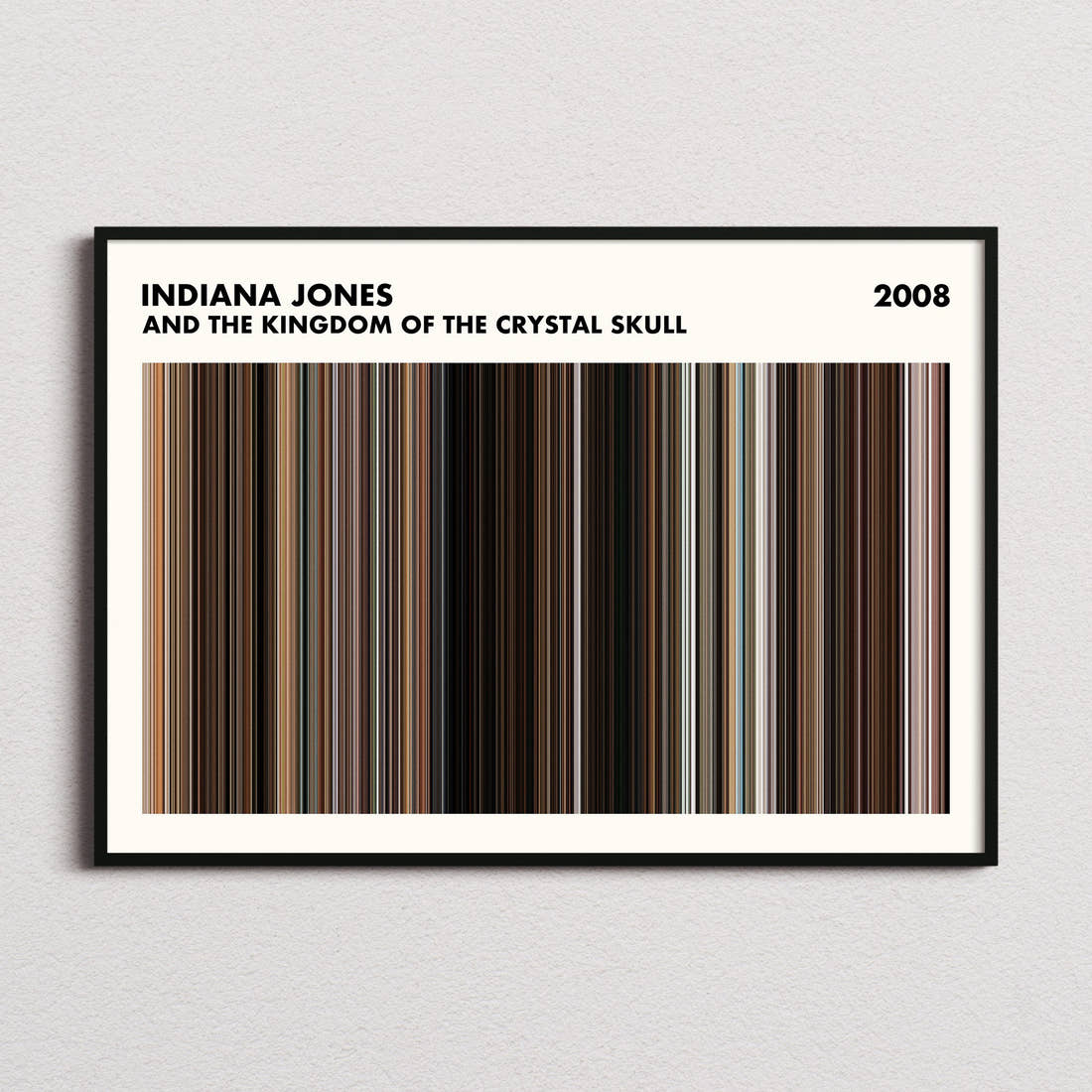 Indiana Jones and the Kingdom of the Crystal Skull Movie Barcode Poster - Simplified