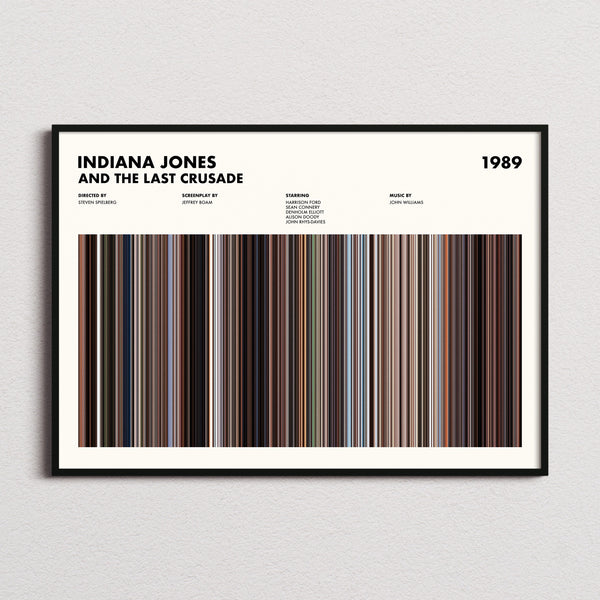 Indiana Jones and the Last Crusade Movie Barcode Poster