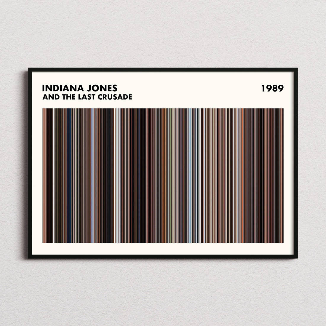 Indiana Jones and the Last Crusade Movie Barcode Poster - Simplified