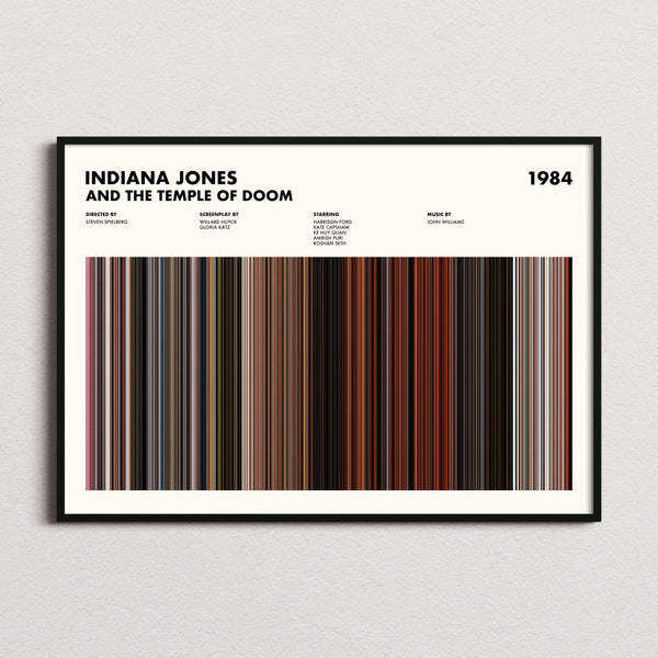 Indiana Jones and the Temple of Doom Movie Barcode Poster