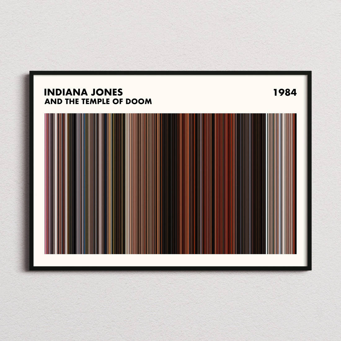 Indiana Jones and the Temple of Doom Movie Barcode Poster - Simplified