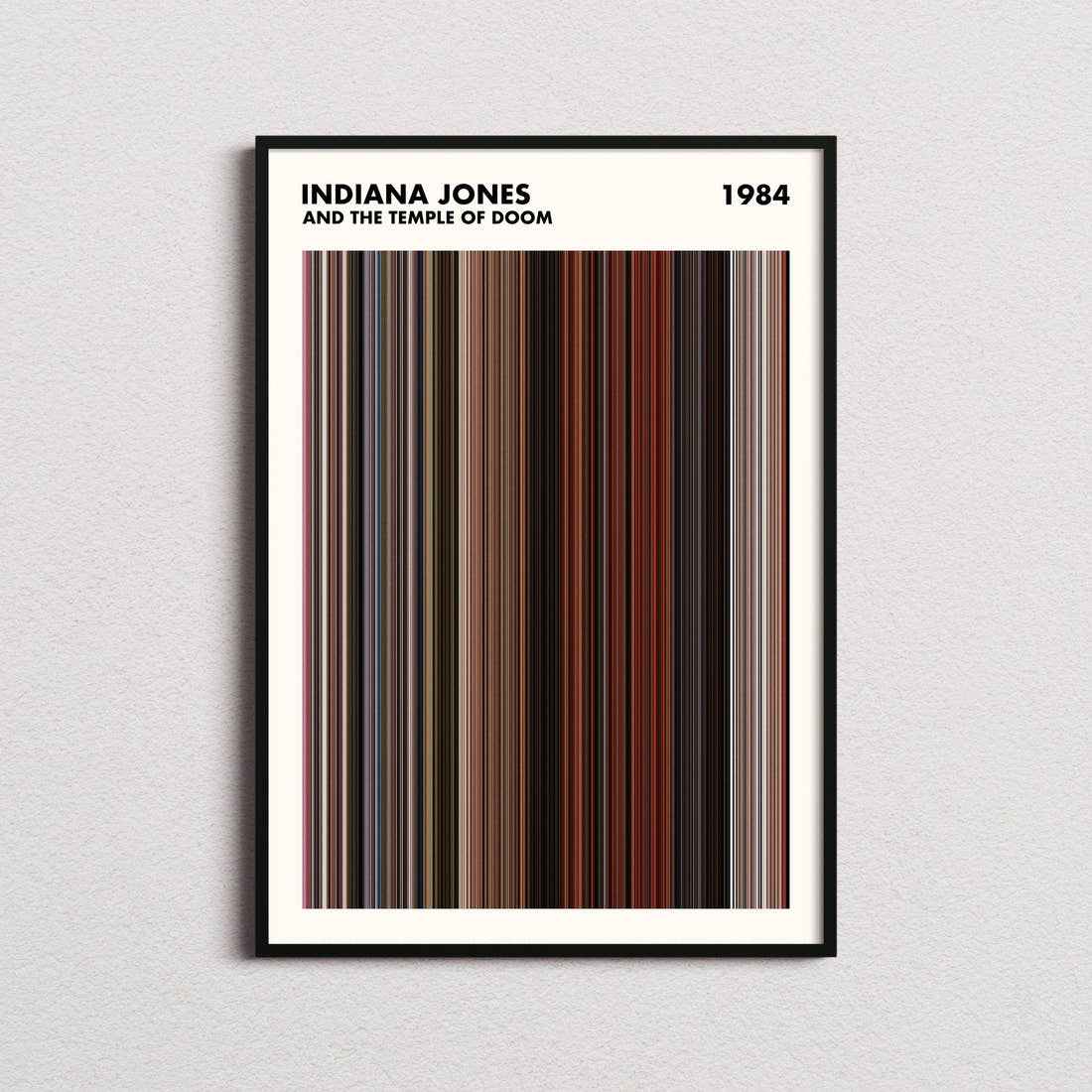 Indiana Jones and the Temple of Doom Movie Barcode Poster - Simplified