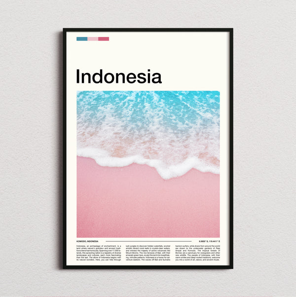 Indonesia - Pink Sand Beach - Travel Print