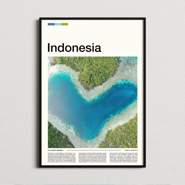 Indonesia - Heart Shaped Lagoon - Travel Print