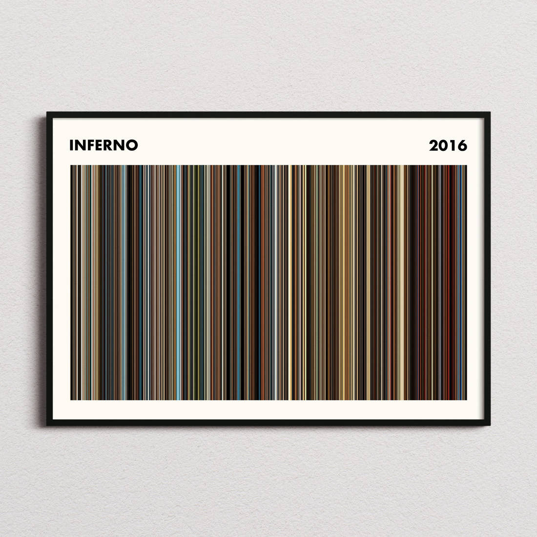 Inferno Movie Barcode Poster - Simplified