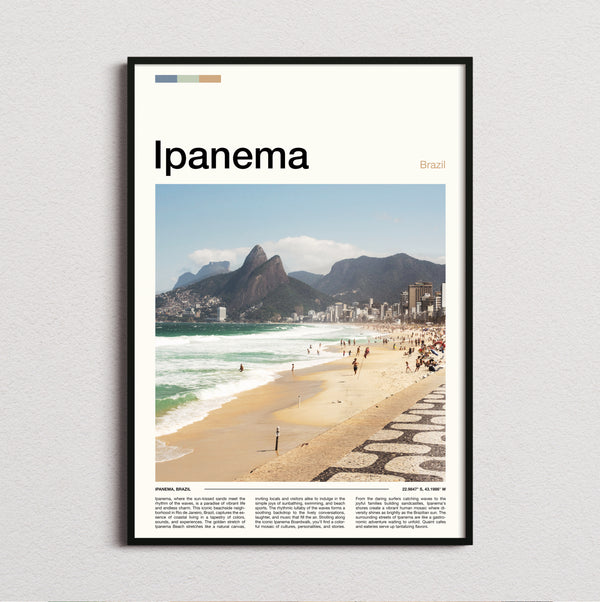 Ipanema - Two Brothers Mountain From The Beach - Travel Print