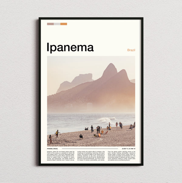 Ipanema - Two Brothers Mountain In Golden Haze - Travel Print