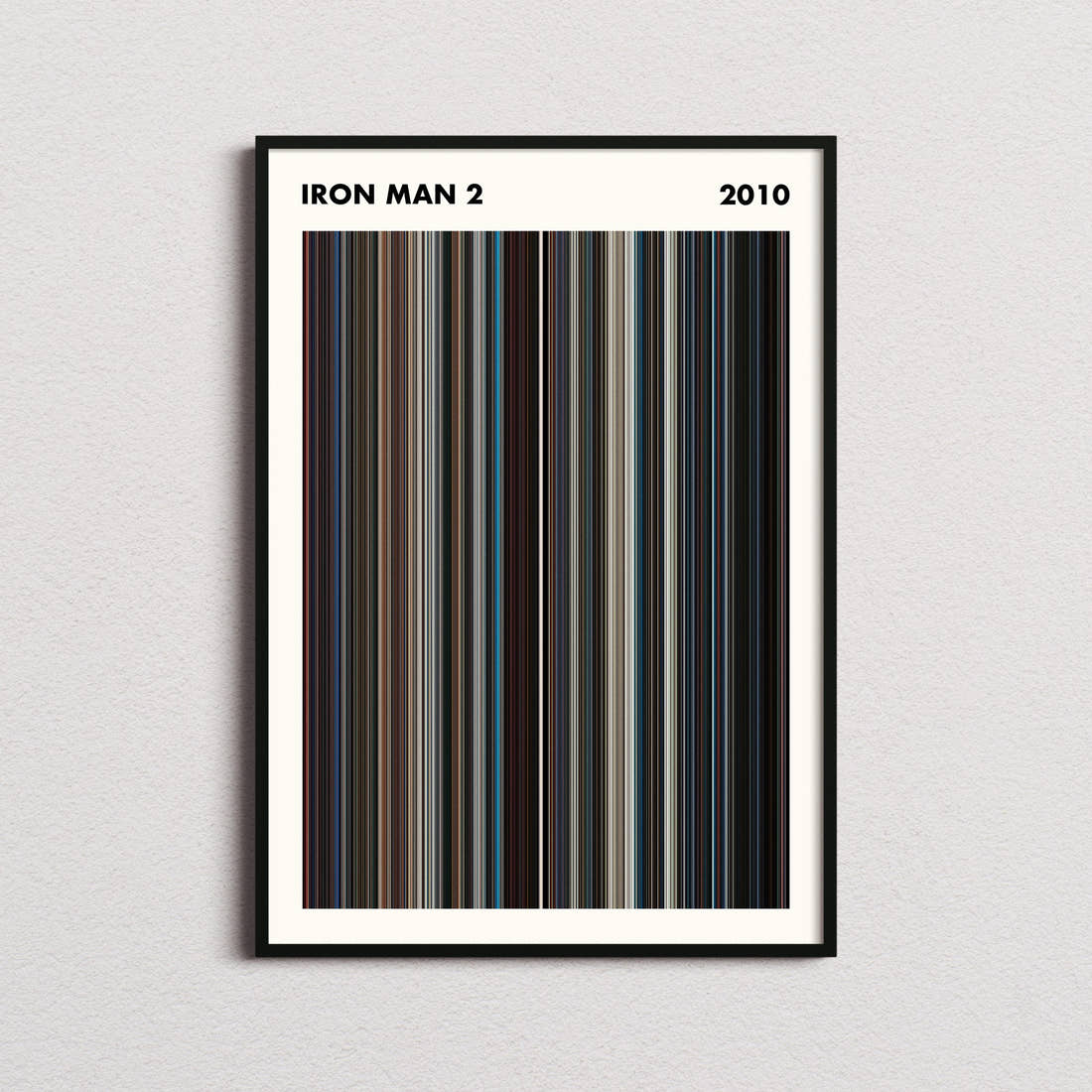Iron Man 2 Movie Barcode Poster - Simplified