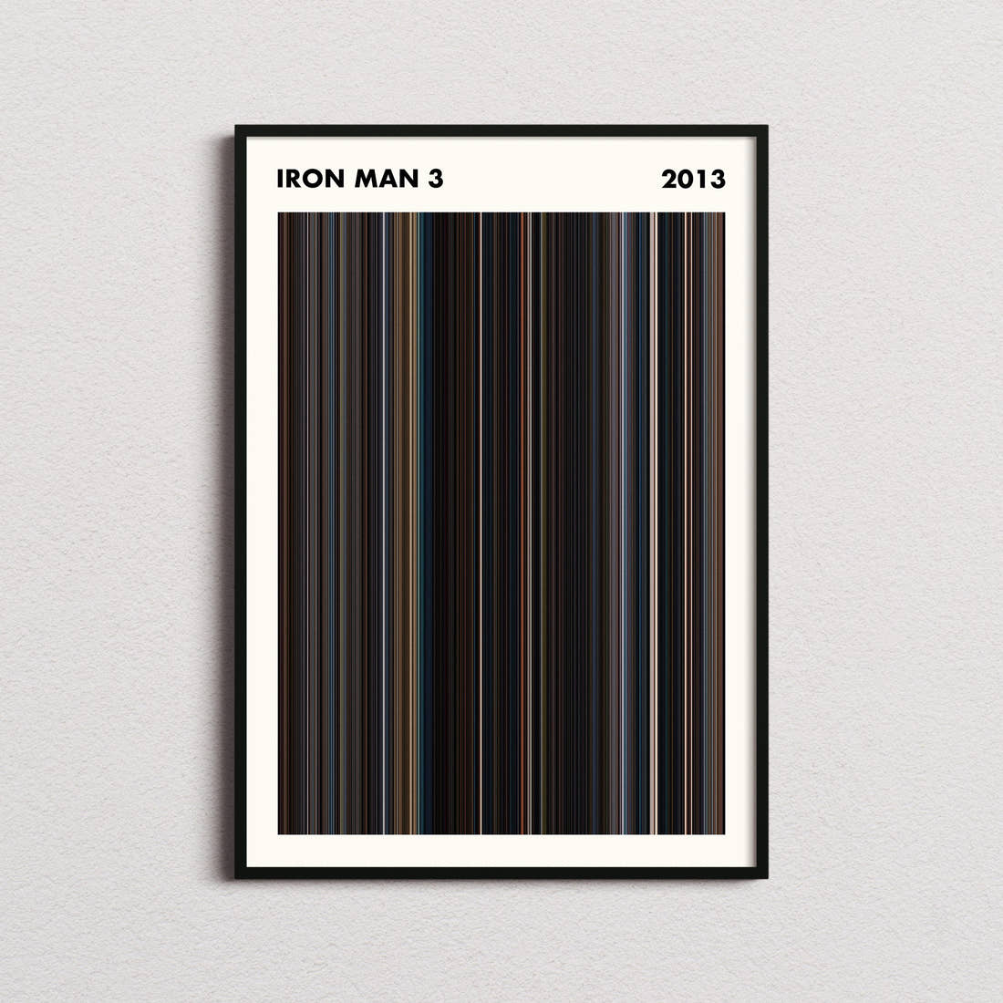 Iron Man 3 Movie Barcode Poster - Simplified