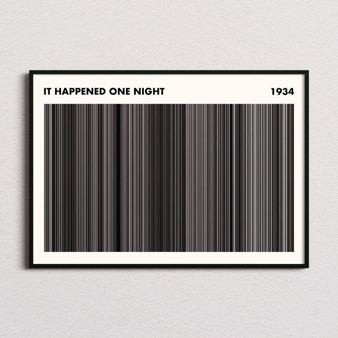 It Happened One Night Movie Barcode Poster - Simplified
