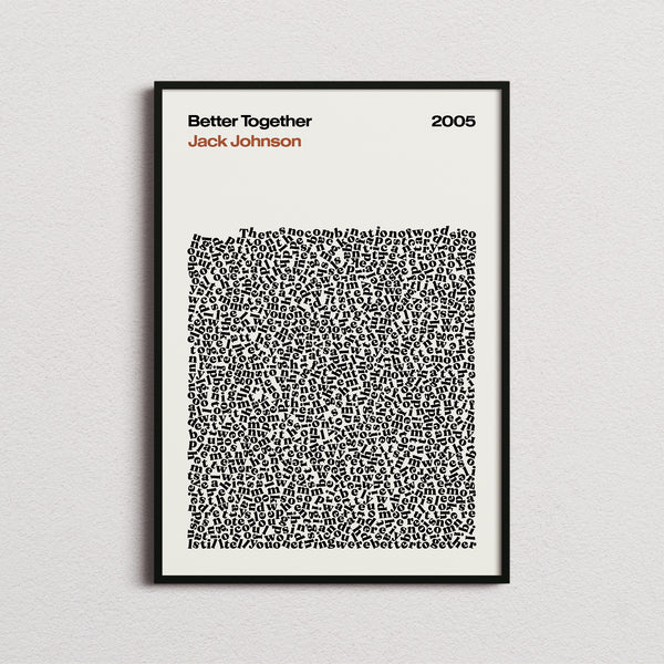 Jack Johnson Better Together Lyric Print