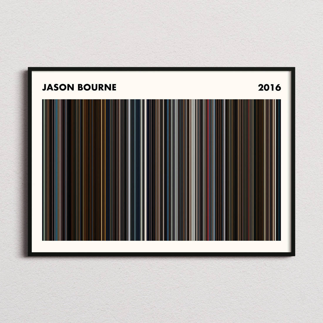 Jason Bourne Movie Barcode Poster - Simplified