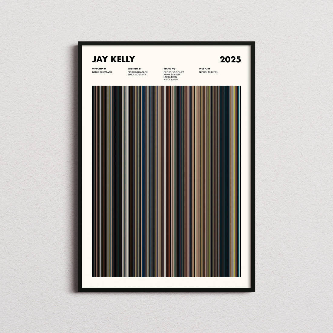 Jay Kelly Movie Barcode Poster