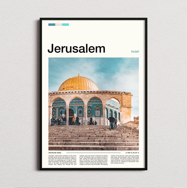 Jerusalem - Dome Of The Rock Through Arches - Travel Print