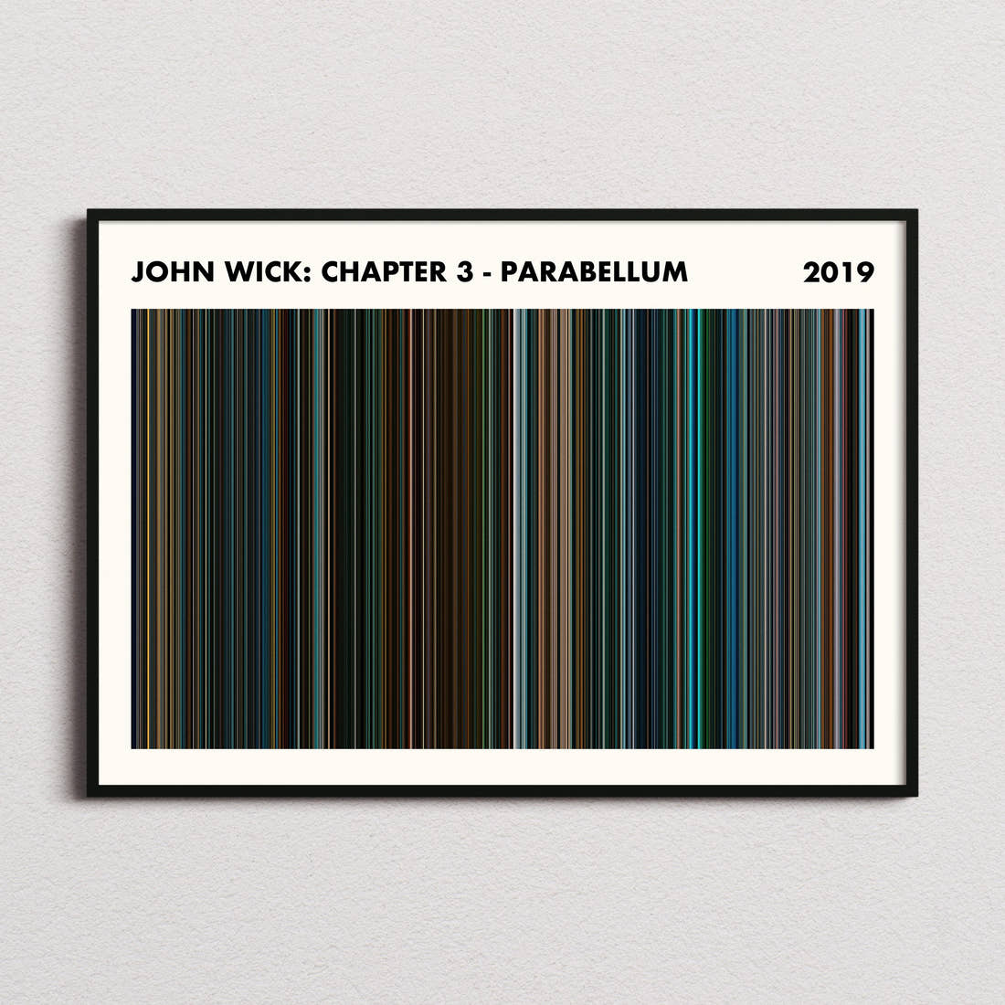 John Wick Chapter 3 Parabellum Movie Barcode Poster - Simplified