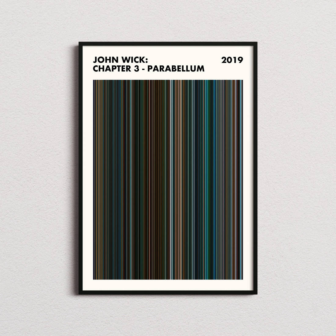 John Wick Chapter 3 Parabellum Movie Barcode Poster - Simplified